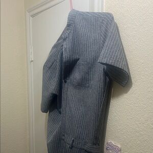 Classic Charcoal Pinstripe Men's Blazer